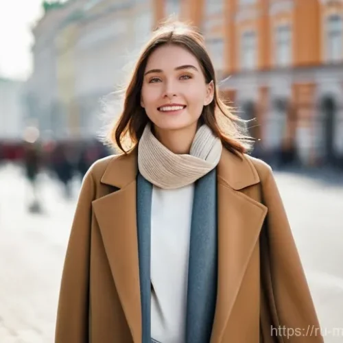 미니멀라이프 외출 준비물 리스트 - **Prompt:** A stylish young woman, dressed in a fashionable yet modest light autumn coat and a simpl...