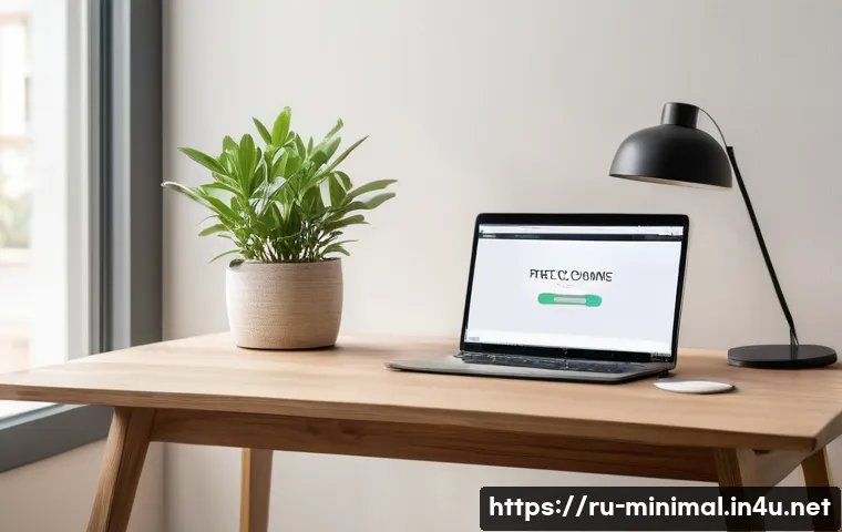 미니멀라이프 시간 관리 - A modern minimalist home office scene featuring a clean, uncluttered wooden desk with only a laptop,...