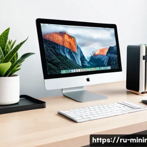 Home 31 미니멀라이프 사무실 물건 줄이기 - A modern minimalist office desk setup in a bright, well-lit room featuring a sleek laptop, large mon...